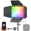 Godox LP400R RGB LED Video Light with Barndoor, 36W 1800K-10000K 6480Lux LED Panel Light with 14 FX Effects APP Control CRI/TLCI 96+ Dimmable 0-100% Studio Soft Lights for Photography view 1