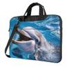3D Dolphin Laptop Shoulder Bag for Women, Ocean Fish Animal 14 inch Laptop Sleeve Case Durable Computer Notebook Briefcase Messenger Bag with Shoulder Strap view 1