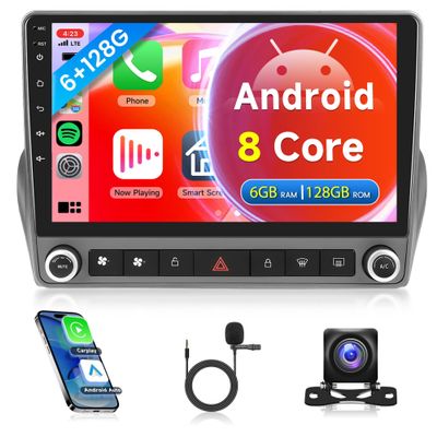8 Core 6G+128G Radio for Chevrolet Camaro 2008-2015, Rimoody Android 13 Car Stereo Carplay Android Auto 9 Inch Touchscreen GPS 4G-WiFi Bluetooth FM DSP-36 Mirror Link 59-UI Themes AHD Backup Camera