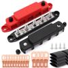 12v Bus Bar 5 Post 300A Power Distribution Block 1/0 Gauge Wire (40ft) Copper Clad Aluminum CAA Car Amplifier Power Ground Cable view 2