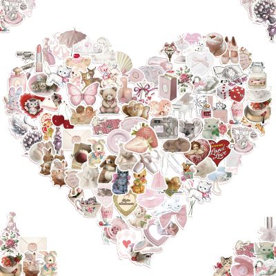 100Pcs Coquette Stickers - Coquette Aesthetic Vinyl Laptop Computer Phone Water Bottle Stickers Coquette Room Decor Vintage, Coquette Accessories