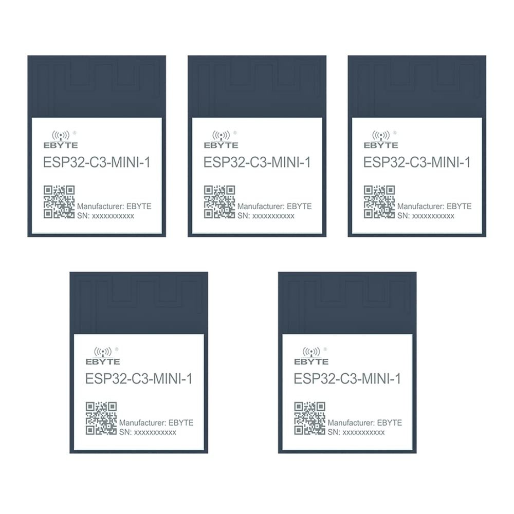 5pcs ESP32 2.4G WiFi Wireless Module ESP32-C3-MINI-1 Small Size Low Power Consumption PCB Antenna UART I/O for Smart Home