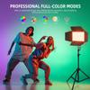 Godox LP600R RGB LED Video Light with Barndoor, 60W 1800K-10000K 9270Lux LED Panel Light with 14 FX Effects APP Control CRI/TLCI 96+ Dimmable 0-100% Studio Soft Light for Photography view 3