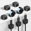 [9 Pack] Magnetic Cable Clips, Easy to Adjust, Enhanced Adhesive Wire Organizer, Desk Cable Management, Mini Holder for Wire Or Cable Clips for Home, Office, Car, Desk, Nightstand (Black-9 Pack) view 1