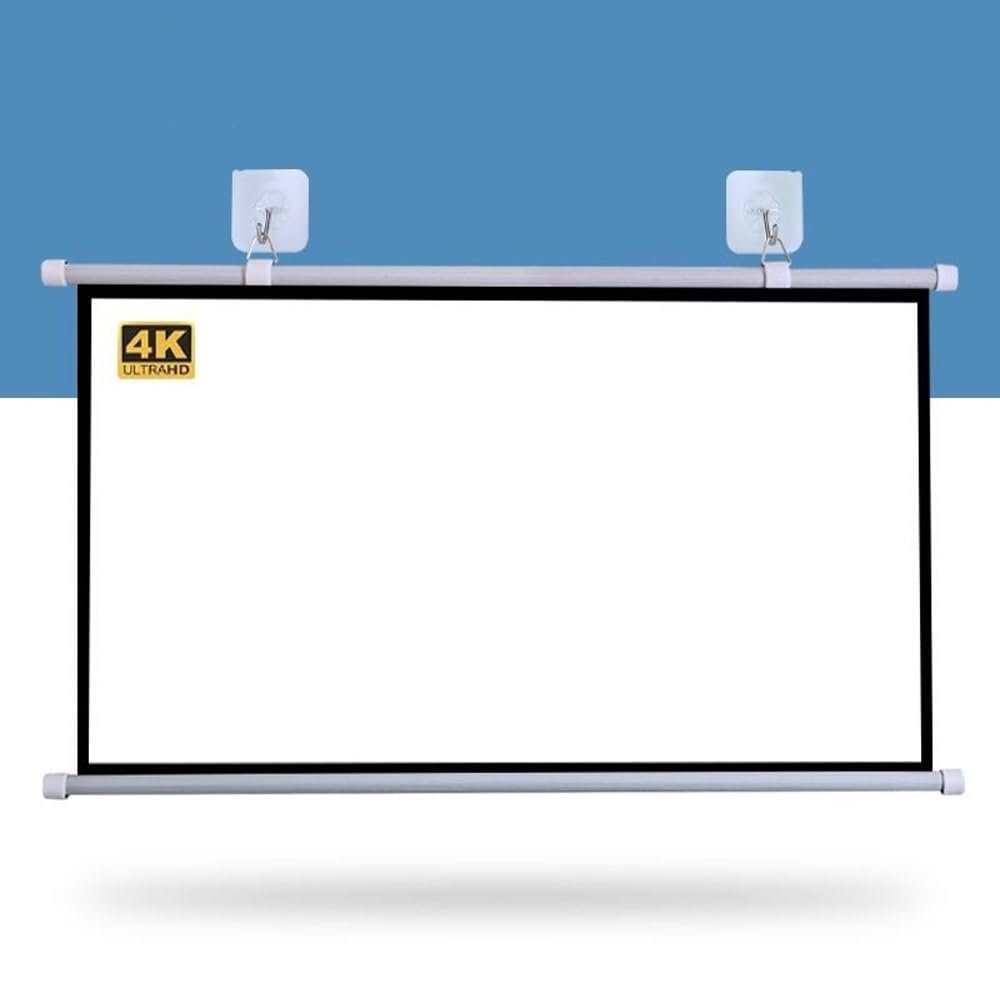 GSKDZG 50" 60" 72" Projector Screen Manual Pull Down Projection Screen HD 4K Home Theater Movie Screen for Indoor Outdoor Portable Screen 4:3 16:9 Format(30 Inch (4:3))