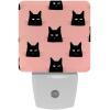 NEWzone Black Cats Night Light Plug into Wall for Girls Boys Room, Decorative Nightlights Auto Sensor Led Lights Wall Decor Gifts for Women Nightlight, 2 Pack view 1