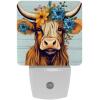 NEWzone Farm Cow Florals Night Light for Kids 2-Pack, LED Plug into Wall Lights Dusk-to-Dawn Sensor, Nursery Plug in Nightlight, for Kids Room, Bathroom, Bedroom Decor, Children Gift view 1