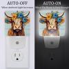 NEWzone Farm Cow Florals Night Light for Kids 2-Pack, LED Plug into Wall Lights Dusk-to-Dawn Sensor, Nursery Plug in Nightlight, for Kids Room, Bathroom, Bedroom Decor, Children Gift view 2
