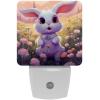 NEWzone Bunny Flower Night Light Plug into Wall Decor 2 Pack, Decorative Night Light for Kids, Plug in Night Lights for Bedroom Living Room, Gift for Kids Adults view 1