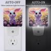 NEWzone Bunny Flower Night Light Plug into Wall Decor 2 Pack, Decorative Night Light for Kids, Plug in Night Lights for Bedroom Living Room, Gift for Kids Adults view 2