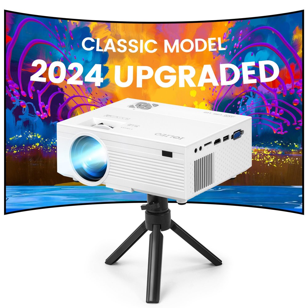 Iolieo Portable Projector 2025 Full HD 1080P 380ANSI Lumens HDMI/VGA/AV/USB for Home Theater and Outdoor Movies | 3-Year Warranty and Service in the US