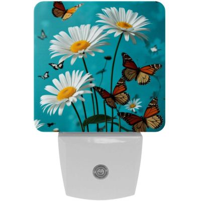 NEWzone Daisy and Butterfly Night Light Plug into Wall with Dusk to Dawn Light Sensors, Warm Nightlights for Bedroom, Bathroom, Hallway, Kitchen, Gifts Ideal for Girls Boys