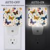 NEWzone Florals Butterflies Night Light Plug into Wall with Dusk to Dawn Light Sensors, Warm Nightlights for Bedroom, Bathroom, Hallway, Kitchen, Gifts Ideal for Girls Boys view 2