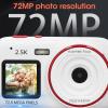 GOWENIC Digital Camera, 2.5K 72MP Autofocus Travel Selfie Camera with Dual Screen 16X Digital Zoom Anti Shake, Automatic Light Sensitive (White) view 2
