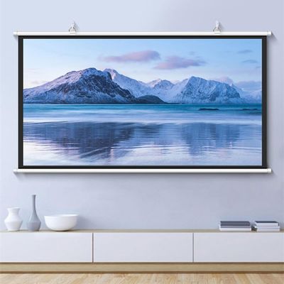 GSKDZG Manual Pull Down Projector Screen 30" 40" 50" 60" 72" Home Theater Projection Screen HD 4K 4:3 16:9 Format Movie Screen for Indoor Outdoor, Anti-Crease(60 Inch (4:3))