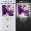 NEWzone Purple White Marble Night Light Plug into Wall for Girls Boys Room, Decorative Nightlights Auto Sensor Led Lights Wall Decor Gifts for Women Nightlight, 2 Pack view 2