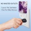 NEWzone Purple White Marble Night Light Plug into Wall for Girls Boys Room, Decorative Nightlights Auto Sensor Led Lights Wall Decor Gifts for Women Nightlight, 2 Pack view 3