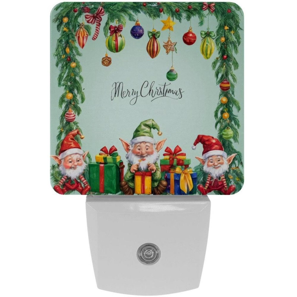 NEWzone Christmas Gnome Elf Night Light Plug into Wall Decor 2 Pack, Decorative Night Light for Kids, Plug in Night Lights for Bedroom Living Room, Gift for Kids Adults