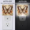 NEWzone Florals Butterfly Night Light Plug into Wall Decor 2 Pack, Decorative Night Light for Kids, Plug in Night Lights for Bedroom Living Room, Gift for Kids Adults view 2