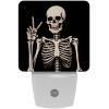 NEWzone Human Skeleton Night Light Plug into Wall for Girls Boys Room, Decorative Nightlights Auto Sensor Led Lights Wall Decor Gifts for Women Nightlight, 2 Pack view 1