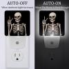 NEWzone Human Skeleton Night Light Plug into Wall for Girls Boys Room, Decorative Nightlights Auto Sensor Led Lights Wall Decor Gifts for Women Nightlight, 2 Pack view 2