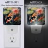 NEWzone Floral Fish Night Light for Kids 2-Pack, LED Plug into Wall Lights Dusk-to-Dawn Sensor, Nursery Plug in Nightlight, for Kids Room, Bathroom, Bedroom Decor, Children Gift view 2