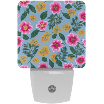 NEWzone Flower Florals Night Light Plug into Wall with Dusk to Dawn Light Sensors, Warm Nightlights for Bedroom, Bathroom, Hallway, Kitchen, Gifts Ideal for Girls Boys