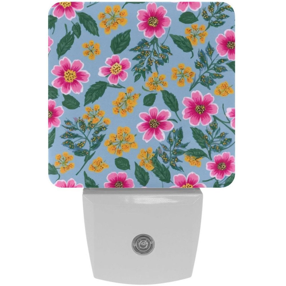 NEWzone Flower Florals Night Light Plug into Wall with Dusk to Dawn Light Sensors, Warm Nightlights for Bedroom, Bathroom, Hallway, Kitchen, Gifts Ideal for Girls Boys