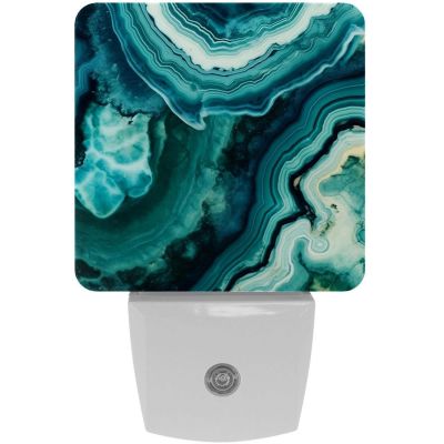 NEWzone Blue Agate Texture Night Light Plug into Wall with Dusk to Dawn Sensor LED Nightlight for Kid Girls Boys Room Decor, Hallway, Kitchen, Bathroom, Nursery, Stairs