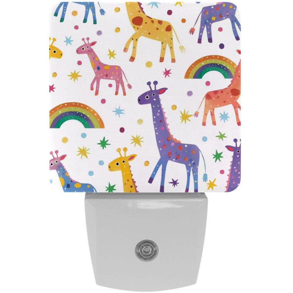 NEWzone Cute Giraffes Night Light Plug into Wall with Dusk to Dawn Light Sensors, Warm Nightlights for Bedroom, Bathroom, Hallway, Kitchen, Gifts Ideal for Girls Boys