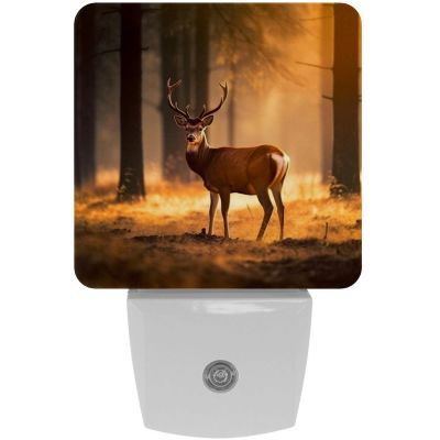 NEWzone Forest Deer Night Light Plug into Wall with Dusk to Dawn Light Sensors, Warm Nightlights for Bedroom, Bathroom, Hallway, Kitchen, Gifts Ideal for Girls Boys
