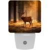 NEWzone Forest Deer Night Light Plug into Wall with Dusk to Dawn Light Sensors, Warm Nightlights for Bedroom, Bathroom, Hallway, Kitchen, Gifts Ideal for Girls Boys view 1