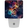 NEWzone Galaxy Music Note Night Light 0.5W, Plug in Night Lights for Boys Girls Led Night Light Dusk to Dawn Sensor Nightlight for Stairway/Hallway/Bedroom view 1