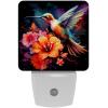 NEWzone Hummingbird Flower Night Light Plug into Wall with Dusk to Dawn Light Sensors, Warm Nightlights for Bedroom, Bathroom, Hallway, Kitchen, Gifts Ideal for Girls Boys view 1