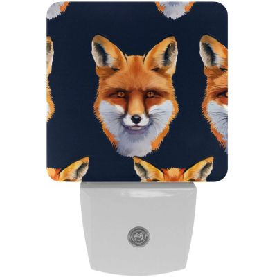 NEWzone Fox Heads Night Light 0.5W, Plug in Night Lights for Boys Girls Led Night Light Dusk to Dawn Sensor Nightlight for Stairway/Hallway/Bedroom