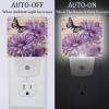NEWzone Rustic Daisy Butterfly Plank Night Light Plug into Wall with Dusk to Dawn Sensor LED Nightlight for Kid Girls Boys Room Decor, Hallway, Kitchen, Bathroom, Nursery, Stairs view 2