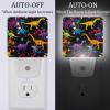 NEWzone Dinosaurs Splash Paint Night Light Plug into Wall with Dusk to Dawn Light Sensors, Warm Nightlights for Bedroom, Bathroom, Hallway, Kitchen, Gifts Ideal for Girls Boys view 2
