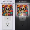 NEWzone Skull Flowers Butterfly Night Light Plug into Wall with Dusk to Dawn Sensor LED Nightlight for Kid Girls Boys Room Decor, Hallway, Kitchen, Bathroom, Nursery, Stairs view 2