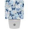 NEWzone Butterflies Floral Night Light for Kids 2 Pack, LED Plug into Wall Lights Dusk-to-Dawn Sensor, Nursery Nightlight for Kids Room, Bathroom, Bedroom Decor view 1