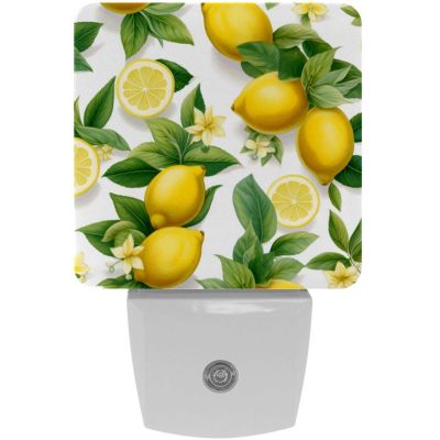 NEWzone Lemon Flowers Night Light Plug into Wall with Dusk to Dawn Sensor LED Nightlight for Kid Girls Boys Room Decor, Hallway, Kitchen, Bathroom, Nursery, Stairs