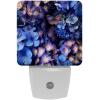 NEWzone Purple Flower Butterflies Night Light Plug into Wall with Dusk to Dawn Sensor LED Nightlight for Kid Girls Boys Room Decor, Hallway, Kitchen, Bathroom, Nursery, Stairs view 1
