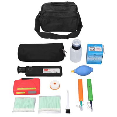 13-in-1 Fiber Optic Cleaning Kit with 400x Magnifier Comprehensive Cable Cleaner Tool for FC SC ST LC 1.25mm/2.5mm Interfaces