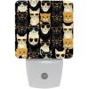 NEWzone Cats Glasses Night Light Plug into Wall with Dusk to Dawn Light Sensors, Warm Nightlights for Bedroom, Bathroom, Hallway, Kitchen, Gifts Ideal for Girls Boys view 1
