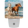 NEWzone Horses Running Night Light 0.5W, Plug in Night Lights for Boys Girls Led Night Light Dusk to Dawn Sensor Nightlight for Stairway/Hallway/Bedroom view 1