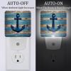 NEWzone Anchor on a Wooden Planks Night Light Plug into Wall with Dusk to Dawn Sensor LED Nightlight for Kid Girls Boys Room Decor, Hallway, Kitchen, Bathroom, Nursery, Stairs view 2