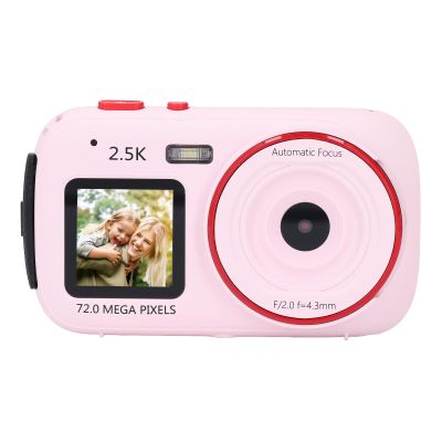 Digital Camera, Travel Selfie Camera with 2.5K 72MP Autofocus, Dual Screen 16X Digital Zoom, Anti Shake Vlogging Camera, Automatic Light Sensitive (Roseate)