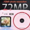 Digital Camera, Travel Selfie Camera with 2.5K 72MP Autofocus, Dual Screen 16X Digital Zoom, Anti Shake Vlogging Camera, Automatic Light Sensitive (Roseate) view 2