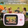 Digital Camera, Travel Selfie Camera with 2.5K 72MP Autofocus, Dual Screen 16X Digital Zoom, Anti Shake Vlogging Camera, Automatic Light Sensitive (Roseate) view 3