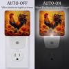 NEWzone Rooster Sunflowers Night Light Plug into Wall with Dusk to Dawn Light Sensors, Warm Nightlights for Bedroom, Bathroom, Hallway, Kitchen, Gifts Ideal for Girls Boys view 2
