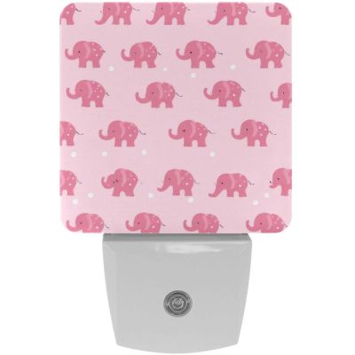 NEWzone Cute Elephants Night Light for Kids 2-Pack, LED Plug into Wall Lights Dusk-to-Dawn Sensor, Nursery Plug in Nightlight, for Kids Room, Bathroom, Bedroom Decor, Children Gift